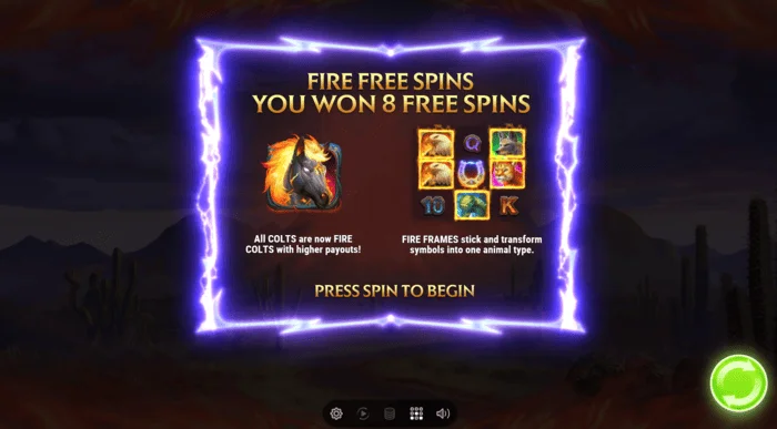 Vòng quay miễn phí Colt Lightning Inferno